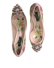 Dolce & Gabbana Pink Floral Crystal Heels Pumps Shoes -   -  Dolce & Gabbana.
