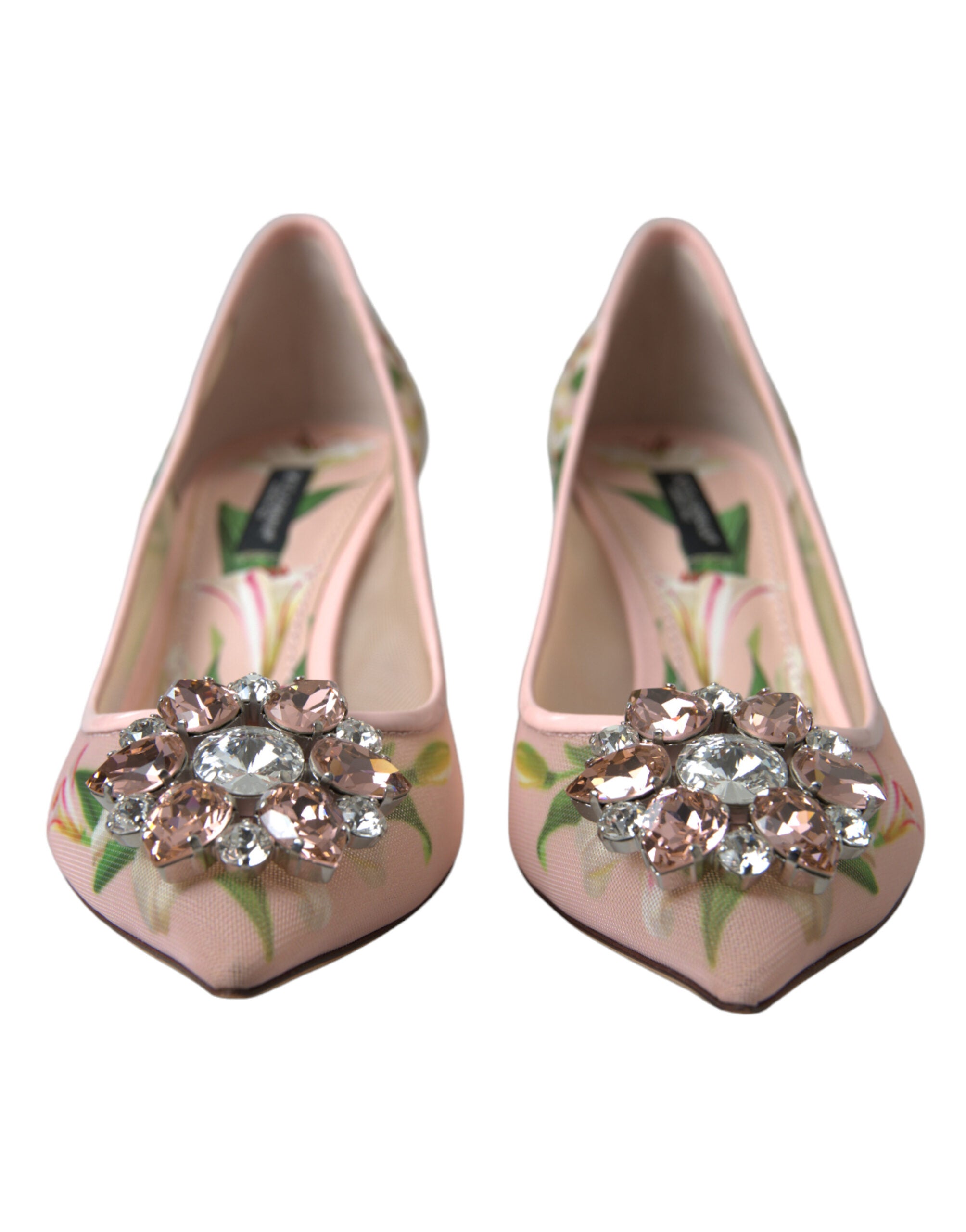 Dolce & Gabbana Pink Floral Crystal Heels Pumps Shoes -   -  Dolce & Gabbana.