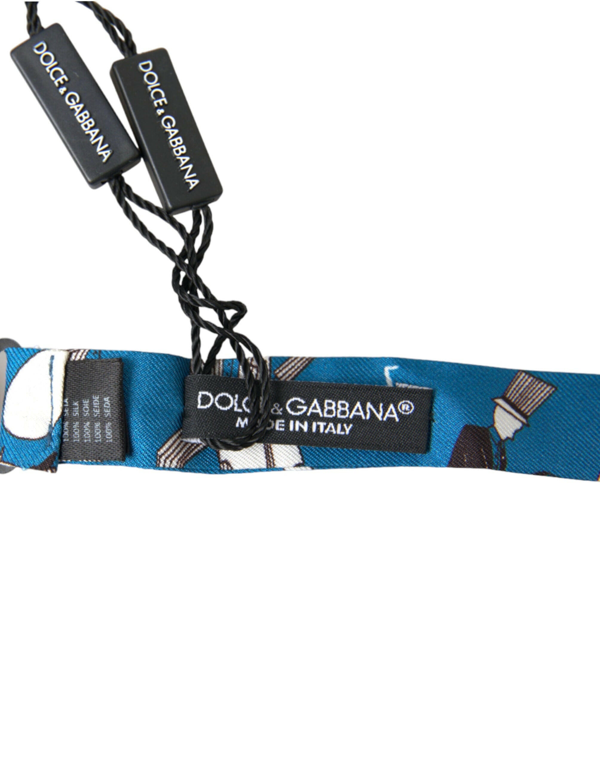 Dolce & Gabbana Blue Jazz Club Silk Adjustable Neck Papillon Bow Tie -  Neckties, Men -  Dolce & Gabbana.