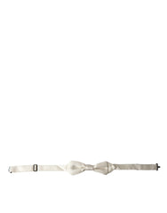 Dolce & Gabbana White Silk Slim Adjustable Neck Papillon Bow Tie -  Neckties, Men -  Dolce & Gabbana.