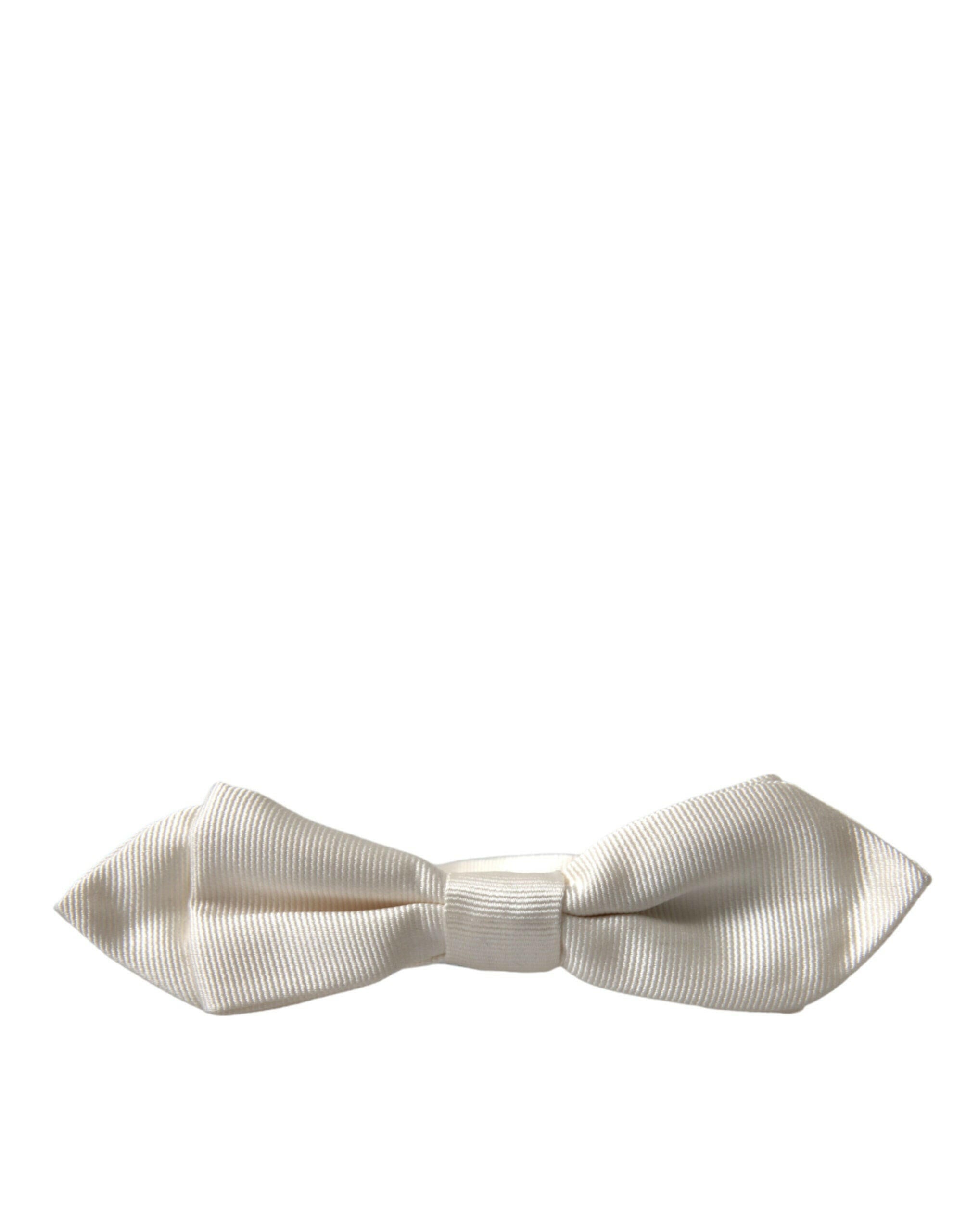 Dolce & Gabbana White Silk Slim Adjustable Neck Papillon Bow Tie -  Neckties, Men -  Dolce & Gabbana.