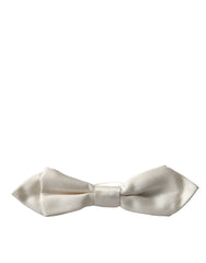 Dolce & Gabbana White Silk Slim Adjustable Neck Papillon Bow Tie -  Neckties, Men -  Dolce & Gabbana.