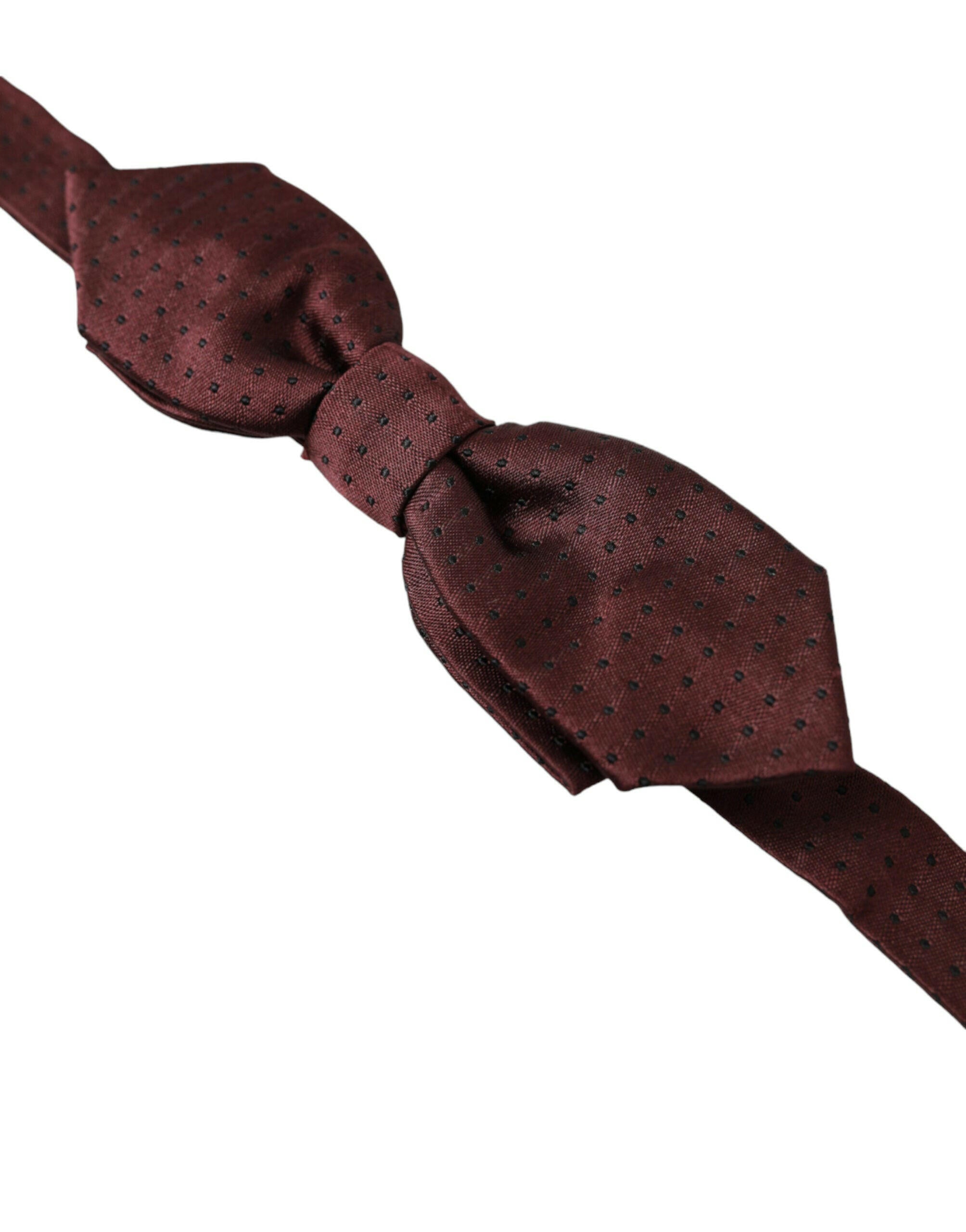 Dolce & Gabbana Red Bordeaux Silk Slim Adjustable Neck Papillon Bow Tie -  Neckties, Men -  Dolce & Gabbana.