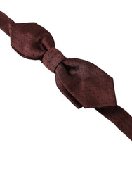 Dolce & Gabbana Red Bordeaux Silk Slim Adjustable Neck Papillon Bow Tie -  Neckties, Men -  Dolce & Gabbana.