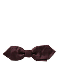Dolce & Gabbana Red Bordeaux Silk Slim Adjustable Neck Papillon Bow Tie -  Neckties, Men -  Dolce & Gabbana.
