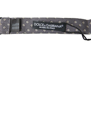 Dolce & Gabbana Gray Polka Dots Silk Adjustable Neck Papillon Bow Tie -  Neckties, Men -  Dolce & Gabbana.