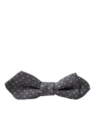 Dolce & Gabbana Gray Polka Dots Silk Adjustable Neck Papillon Bow Tie -  Neckties, Men -  Dolce & Gabbana.