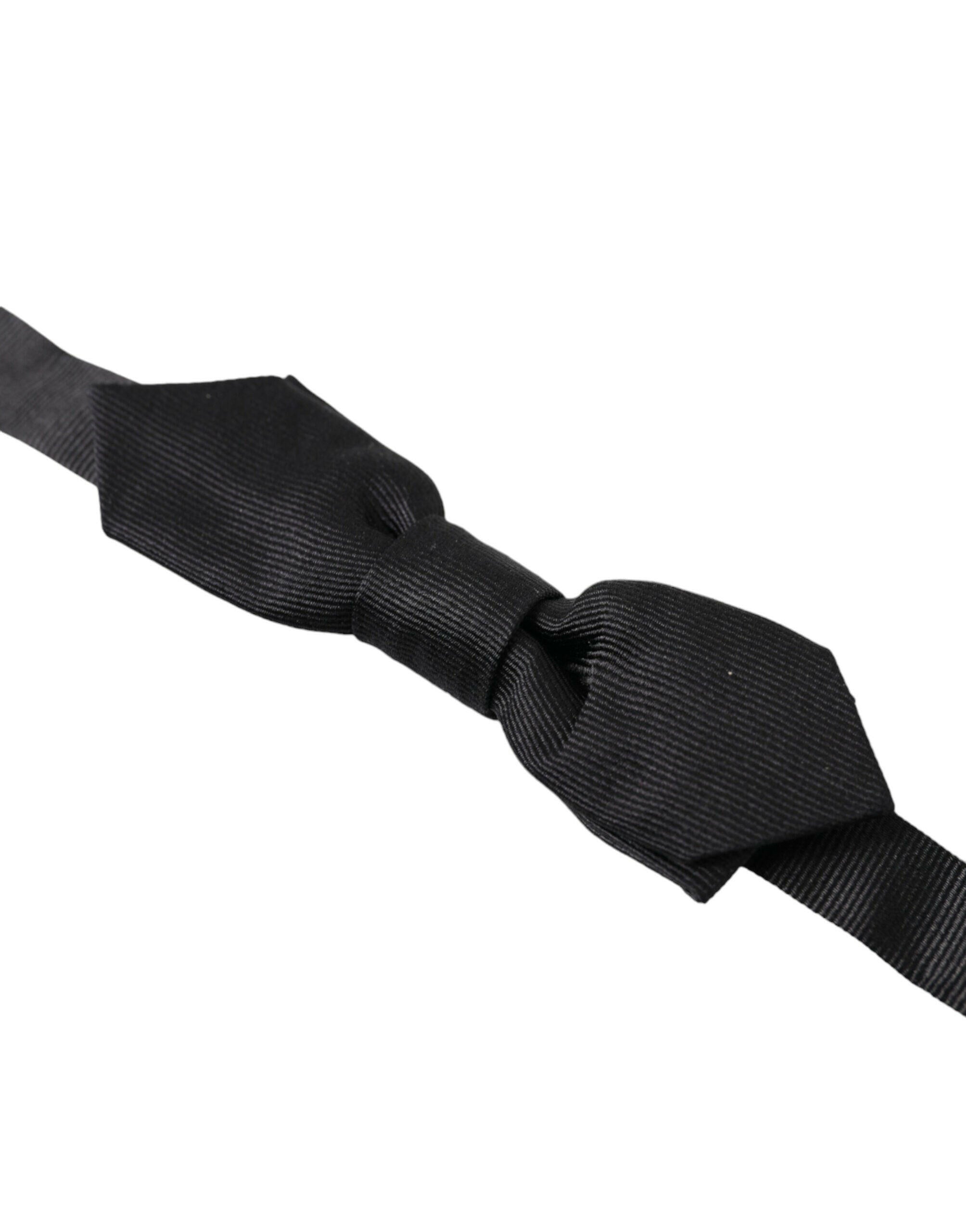 Dolce & Gabbana Black Solid Silk Adjustable Neck Papillon Bow Tie -  Neckties, Men -  Dolce & Gabbana.