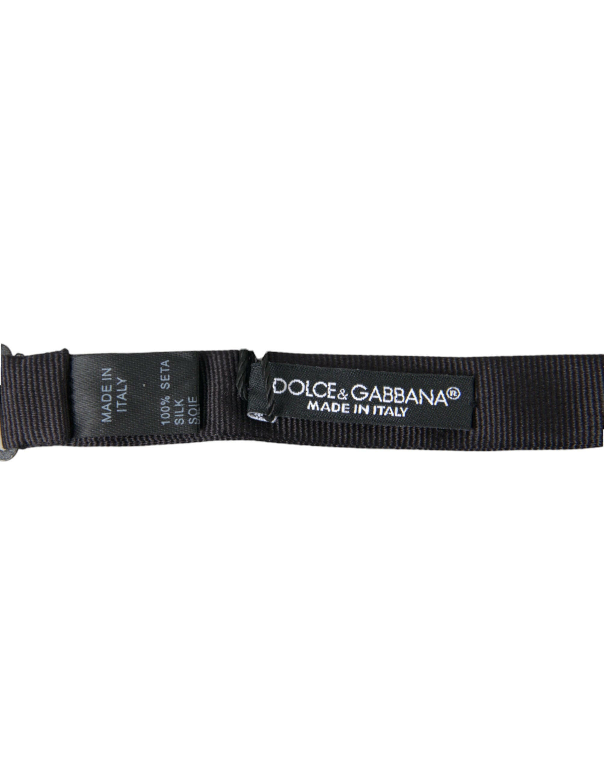 Dolce & Gabbana Black Solid Silk Adjustable Neck Papillon Bow Tie -  Neckties, Men -  Dolce & Gabbana.
