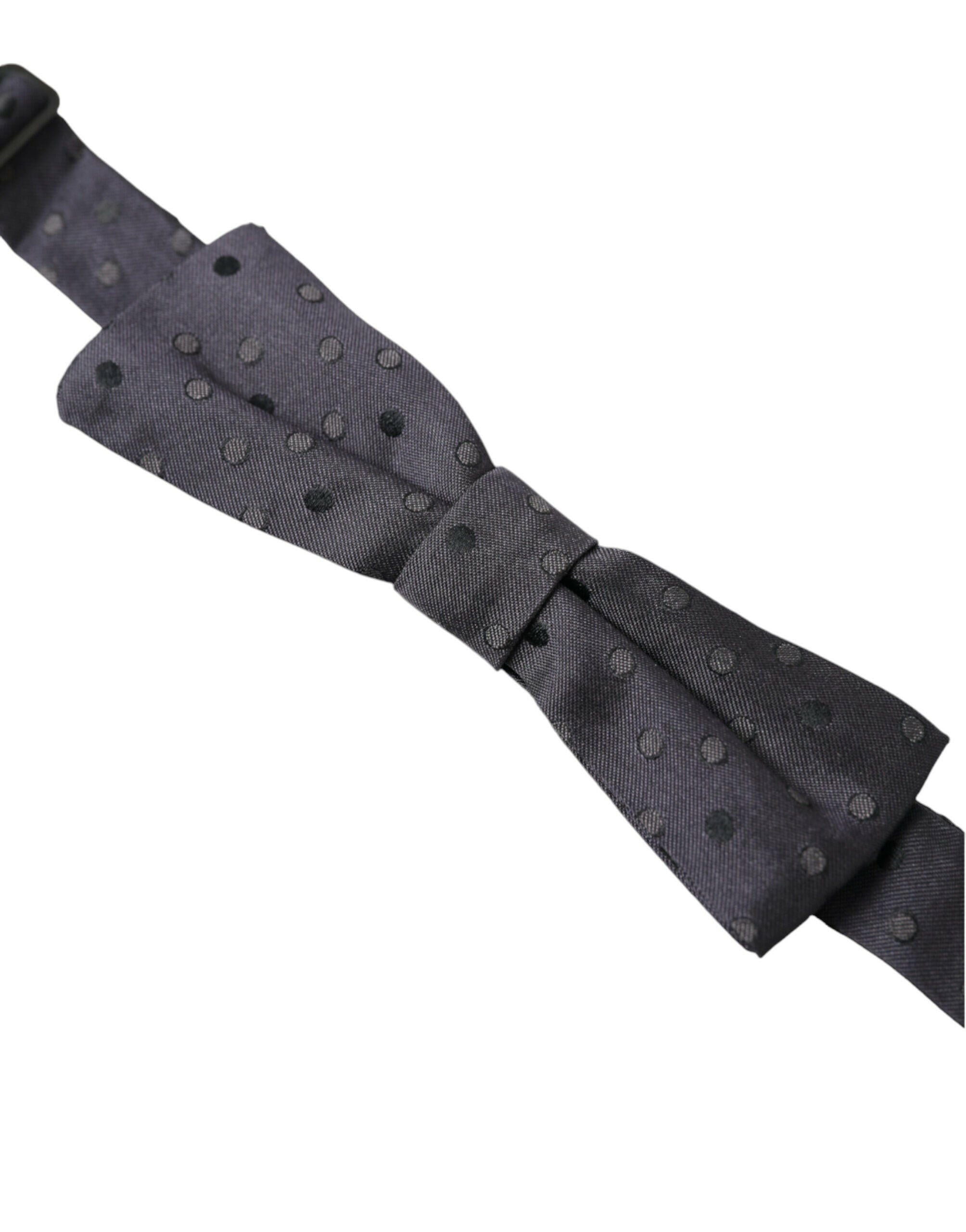 Dolce & Gabbana Blue Polka Dot Silk Adjustable Neck Men Papillon Bow Tie -  Neckties, Men -  Dolce & Gabbana.