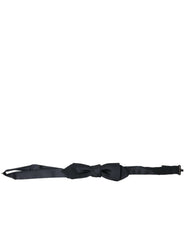 Dolce & Gabbana Dark Blue Silk Satin Adjustable Neck Men Papillon Bow Tie -  Neckties, Men -  Dolce & Gabbana.