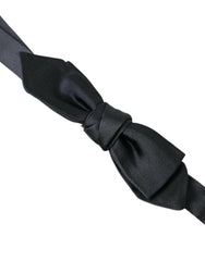 Dolce & Gabbana Dark Blue Silk Satin Adjustable Neck Men Papillon Bow Tie -  Neckties, Men -  Dolce & Gabbana.
