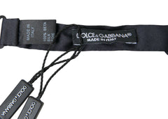 Dolce & Gabbana Dark Blue Silk Satin Adjustable Neck Men Papillon Bow Tie -  Neckties, Men -  Dolce & Gabbana.