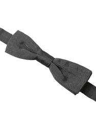 Dolce & Gabbana Dark Gray Silk Adjustable Neck Men Papillon Bow Tie -  Neckties, Men -  Dolce & Gabbana.