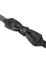 Dolce & Gabbana Dark Gray Silk Adjustable Neck Men Papillon Bow Tie -  Neckties, Men -  Dolce & Gabbana.