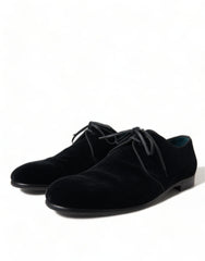 Dolce & Gabbana Black Velvet Lace Up Formal Derby Dress Shoes -   -  Dolce & Gabbana.