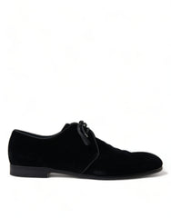 Dolce & Gabbana Black Velvet Lace Up Formal Derby Dress Shoes -   -  Dolce & Gabbana.
