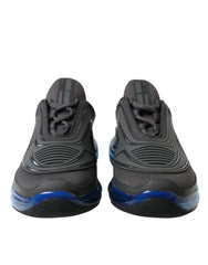 Prada Black Blue Rubber Knit Slip On Low Top Sneakers Shoes -   -  Prada.