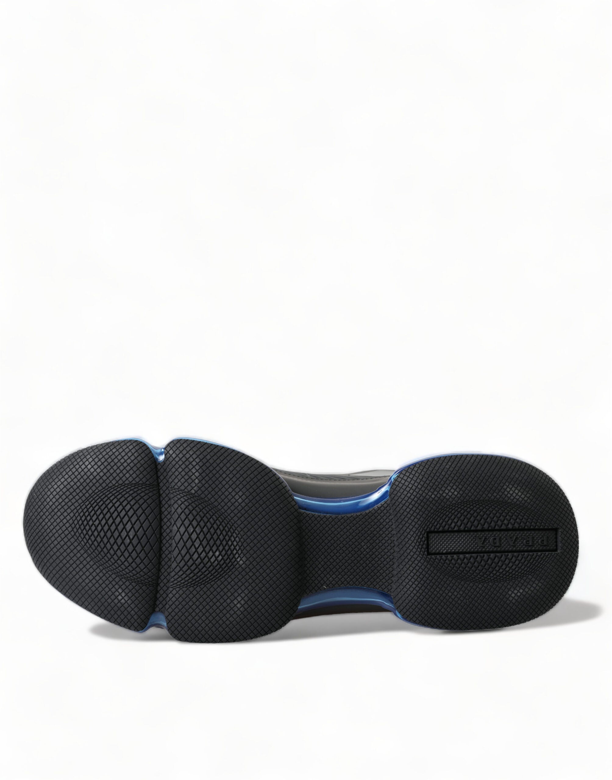 Prada Black Blue Rubber Knit Slip On Low Top Sneakers Shoes -   -  Prada.