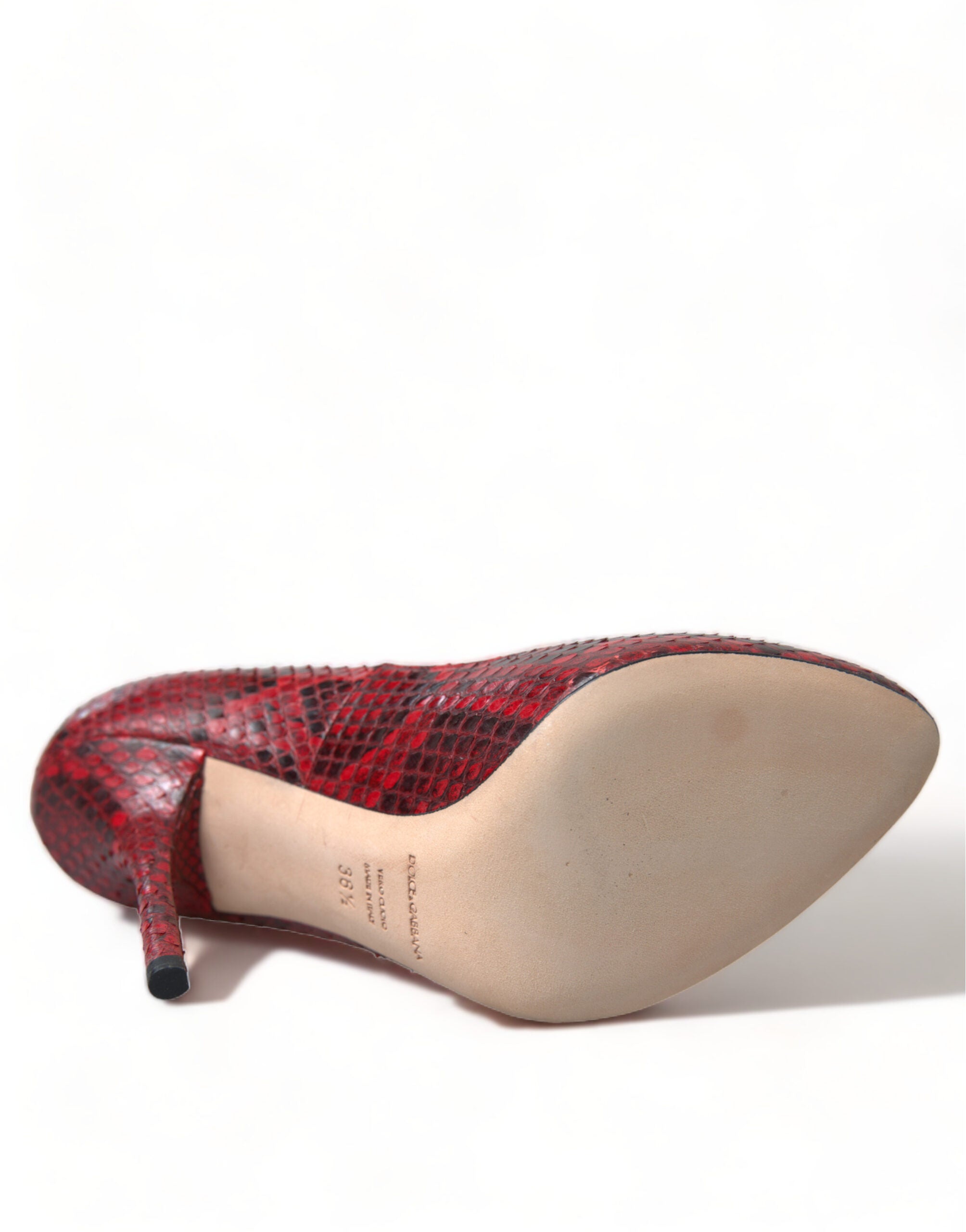 Dolce & Gabbana Red Ayers Leather Lace Socks Pumps Shoes -   -  Dolce & Gabbana.
