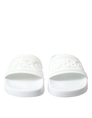 Dolce & Gabbana White Rubber Sandals Slides Beachwear Shoes -   -  Dolce & Gabbana.