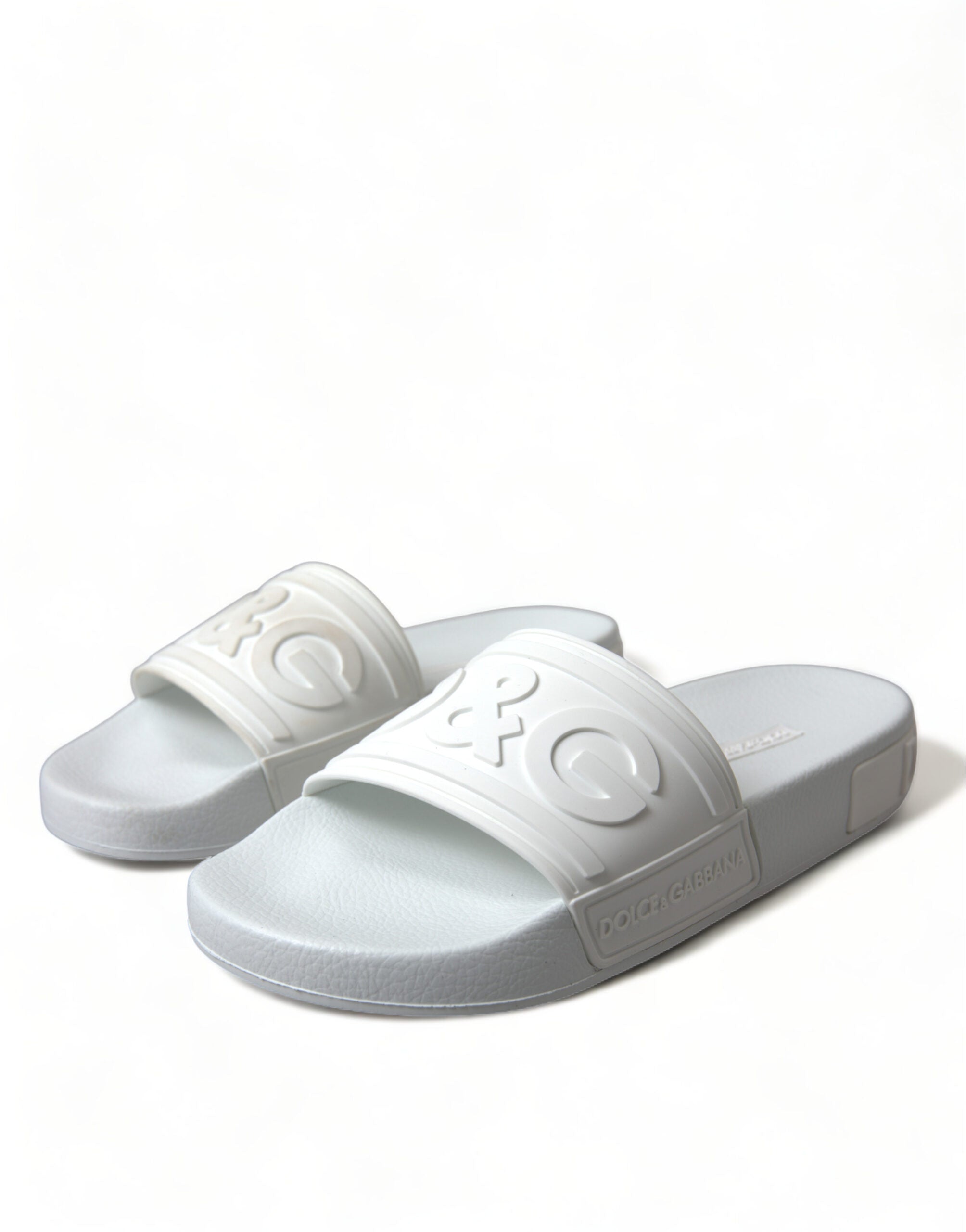 Dolce & Gabbana White Rubber Sandals Slides Beachwear Shoes -   -  Dolce & Gabbana.