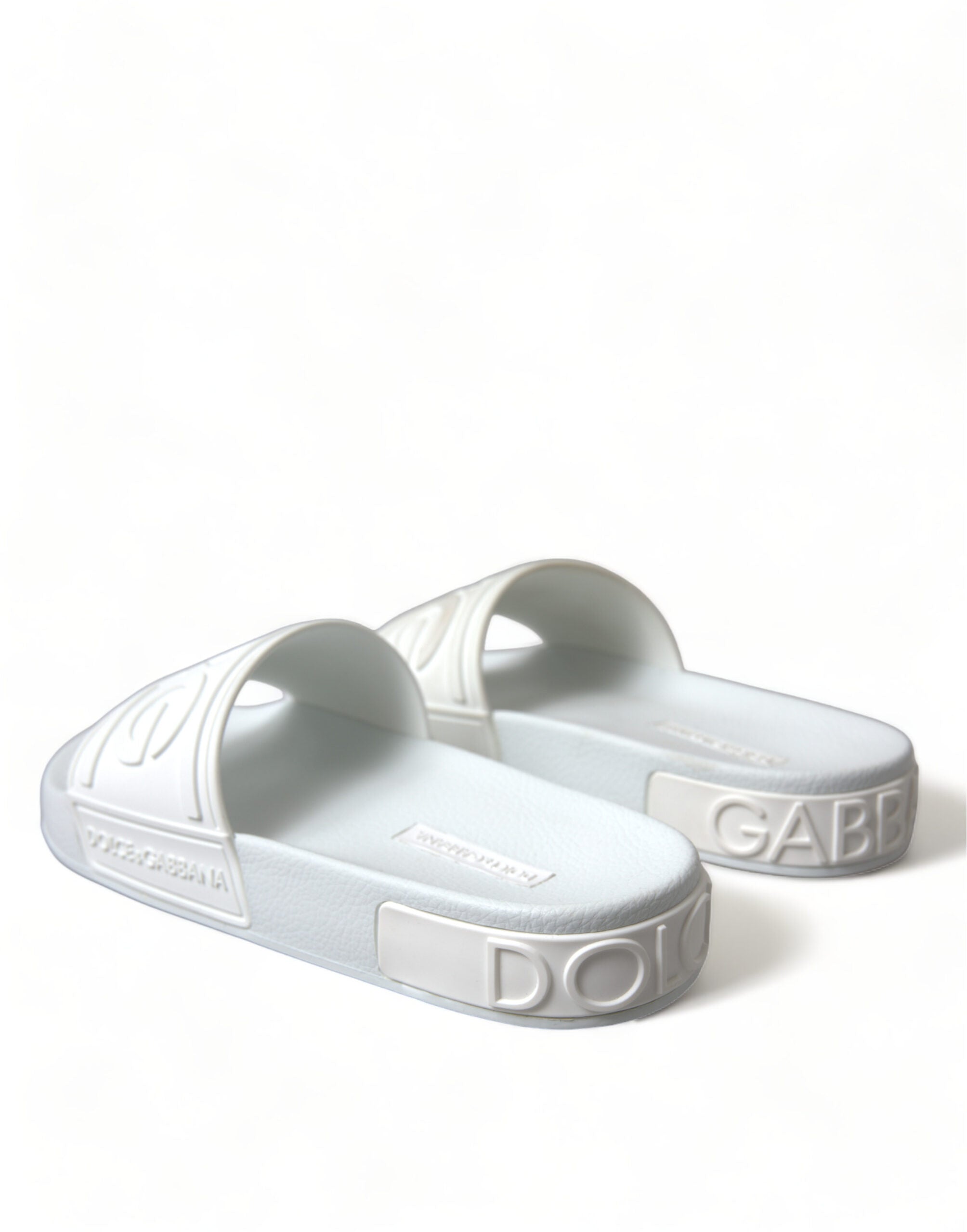 Dolce & Gabbana White Rubber Sandals Slides Beachwear Shoes -   -  Dolce & Gabbana.