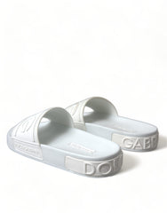 Dolce & Gabbana White Rubber Sandals Slides Beachwear Shoes -   -  Dolce & Gabbana.