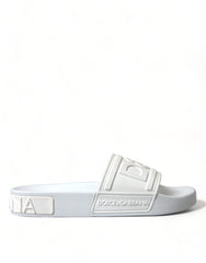 Dolce & Gabbana White Rubber Sandals Slides Beachwear Shoes -   -  Dolce & Gabbana.