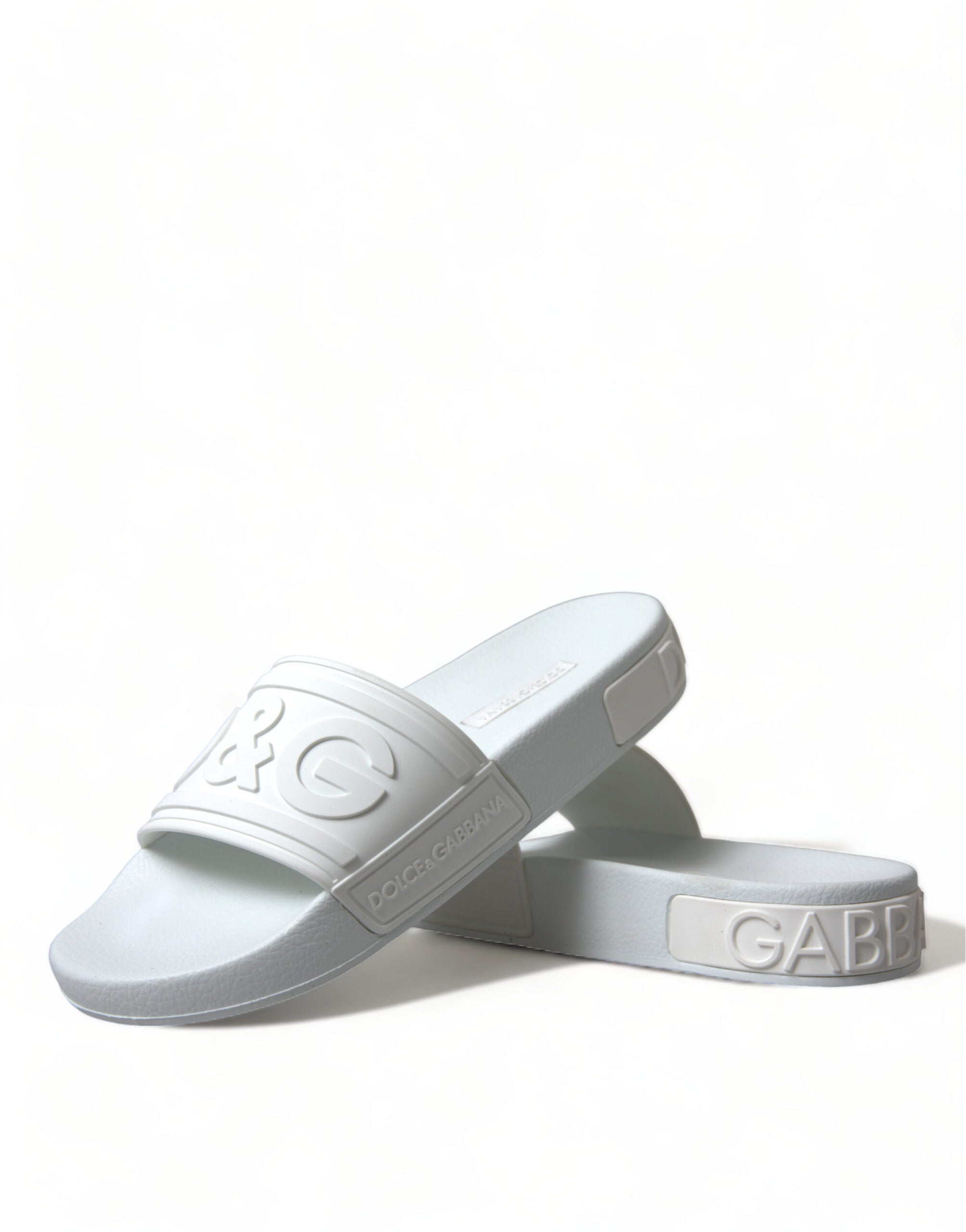 Dolce & Gabbana White Rubber Sandals Slides Beachwear Shoes -   -  Dolce & Gabbana.