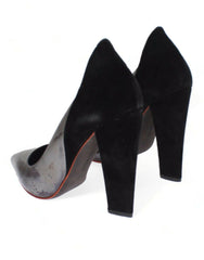 Cédric Charlier Gray Black Leather Suede Heels Pumps Shoes -   -  Cédric Charlier.