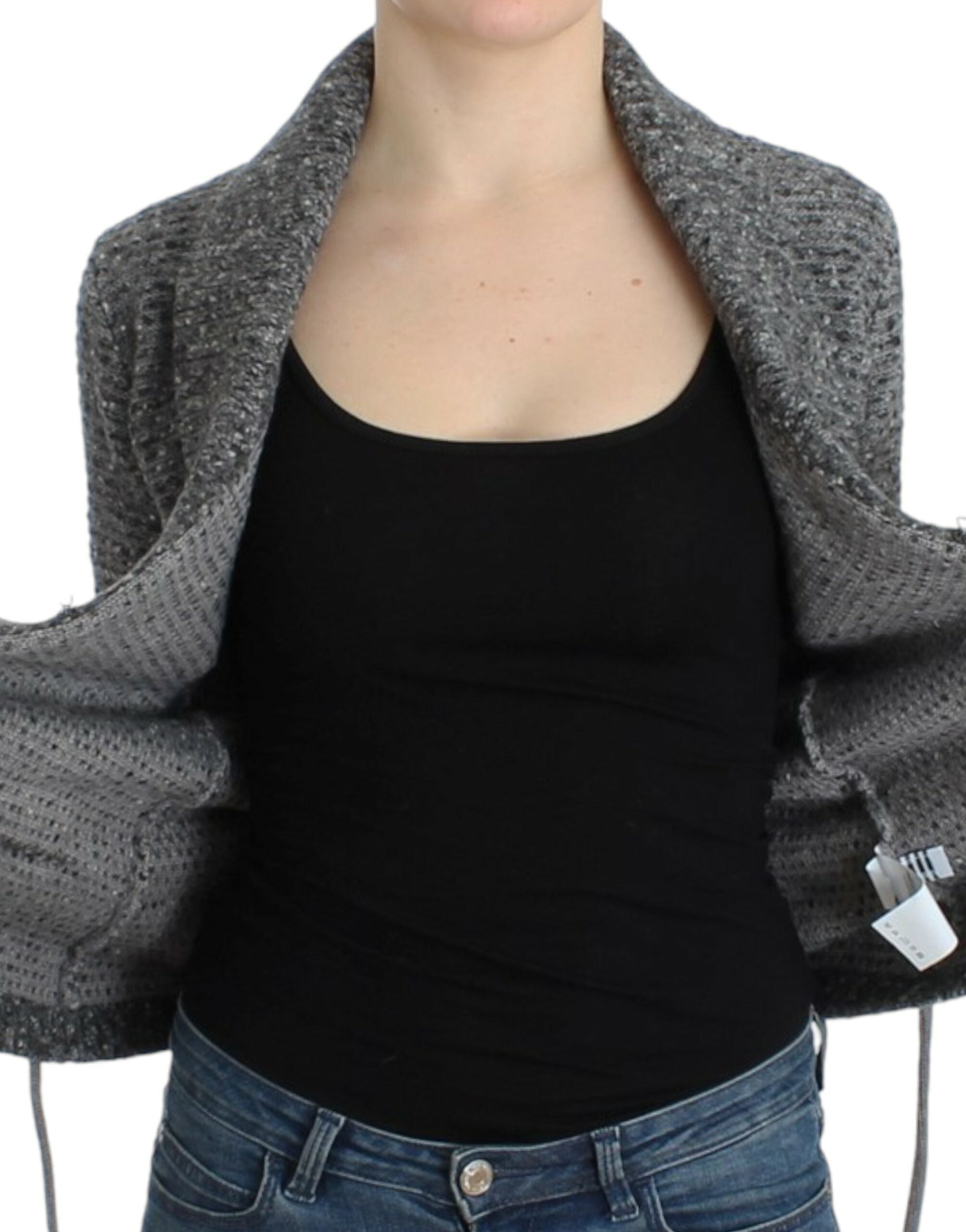 Cavalli Gray wool knitted cardigan -   -  Cavalli.