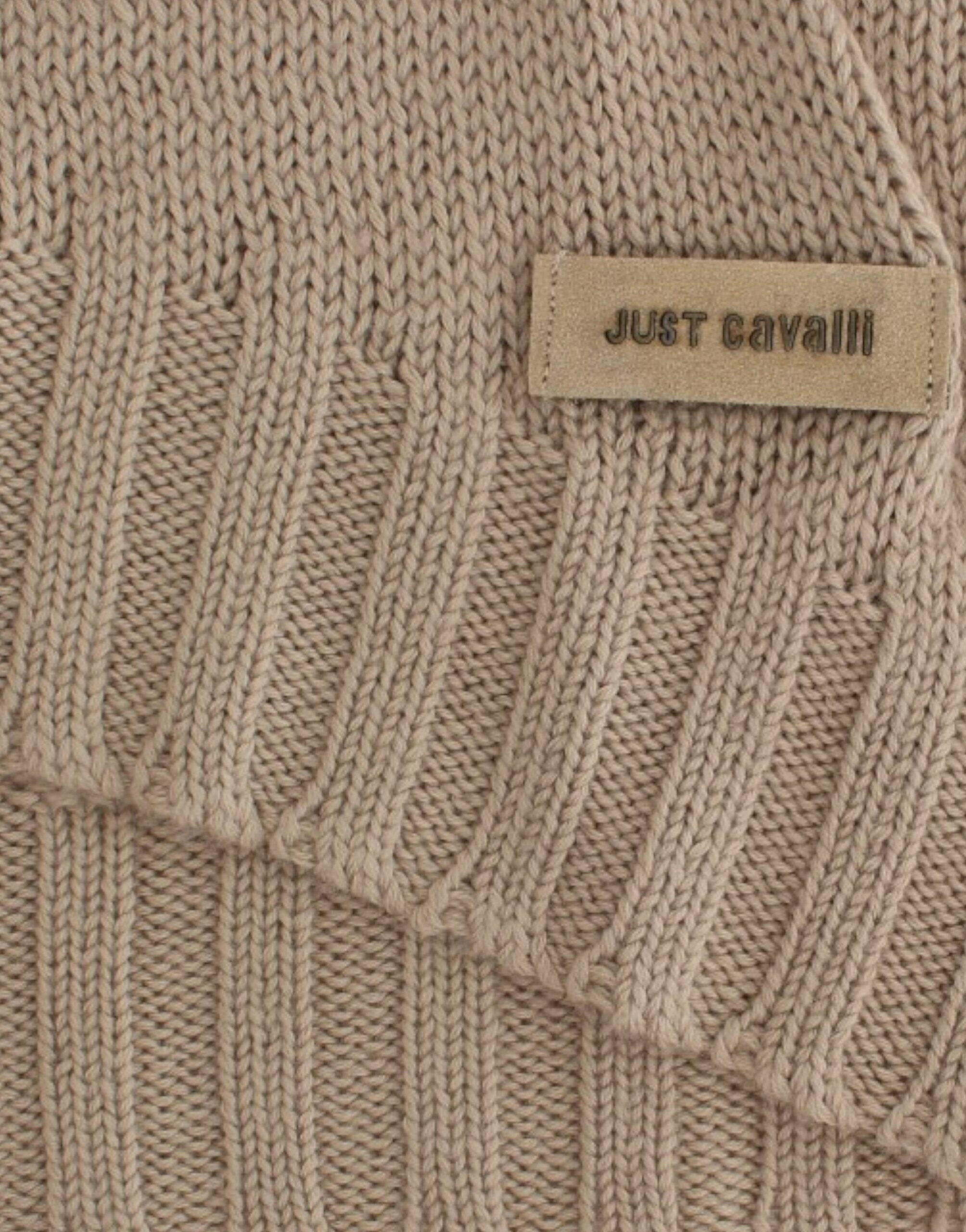 Cavalli Beige knitted wool sweater -   -  Cavalli.