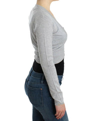 Cavalli Gray cropped wool cardigan -   -  Cavalli.