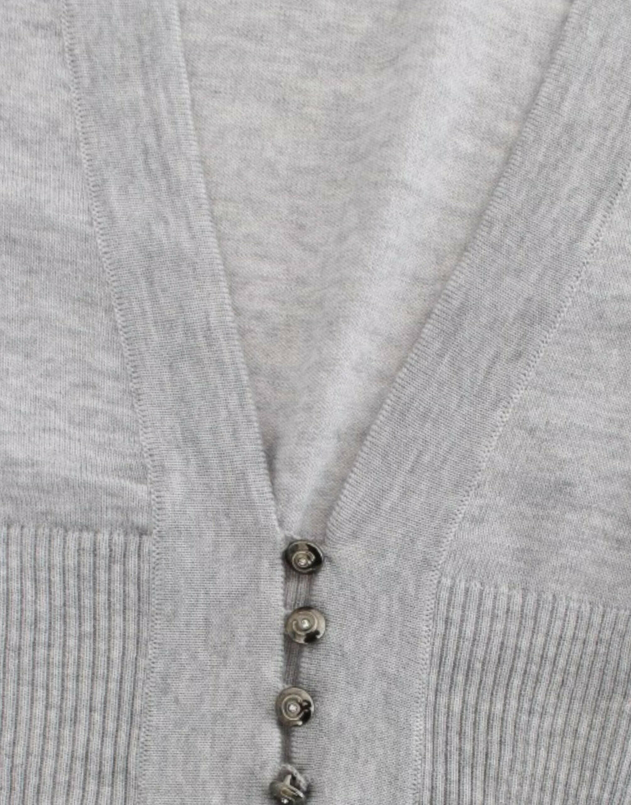 Cavalli Gray cropped wool cardigan -   -  Cavalli.