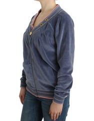 Cavalli Blue velvet zipup sweater -   -  Cavalli.