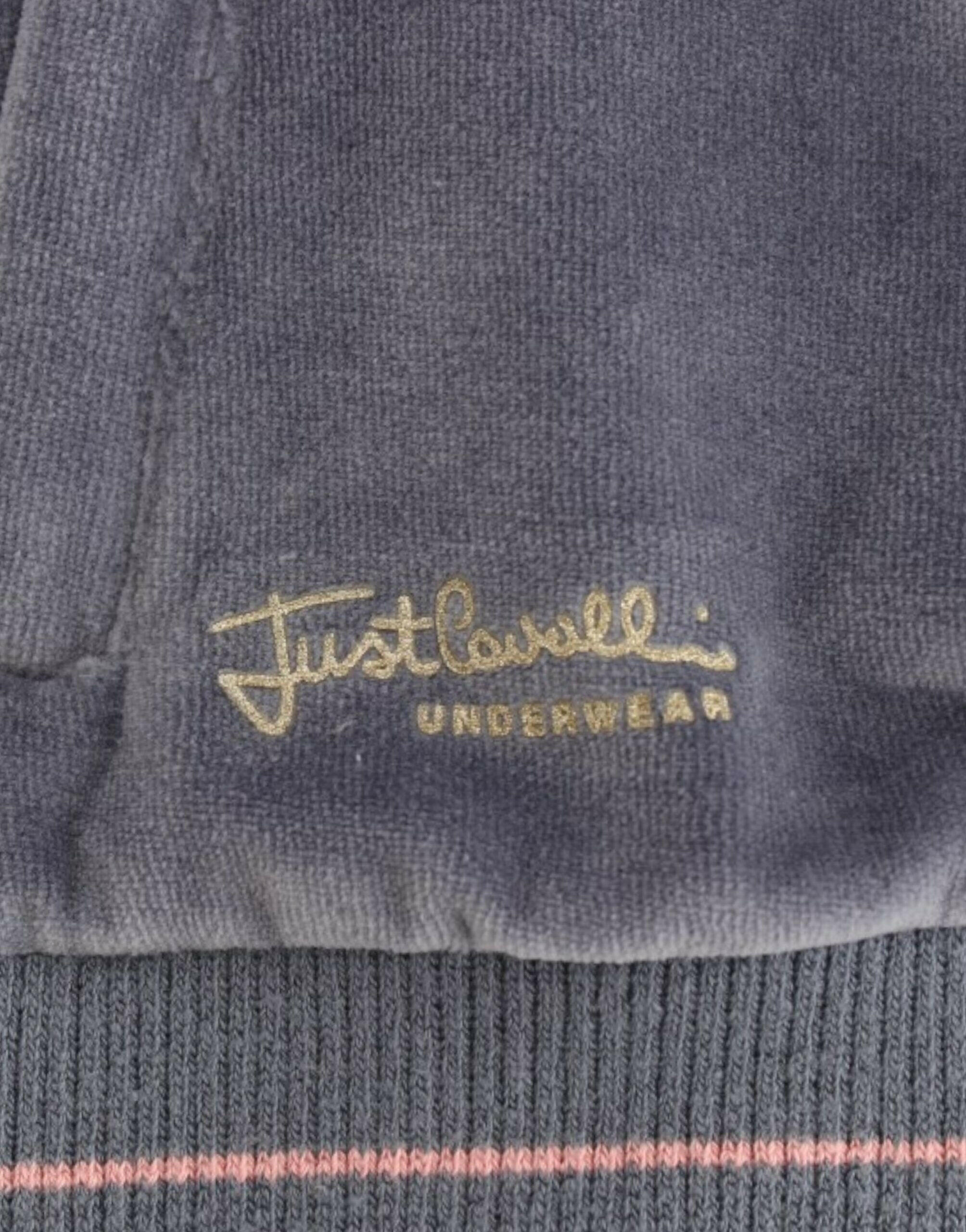 Cavalli Blue velvet zipup sweater -   -  Cavalli.
