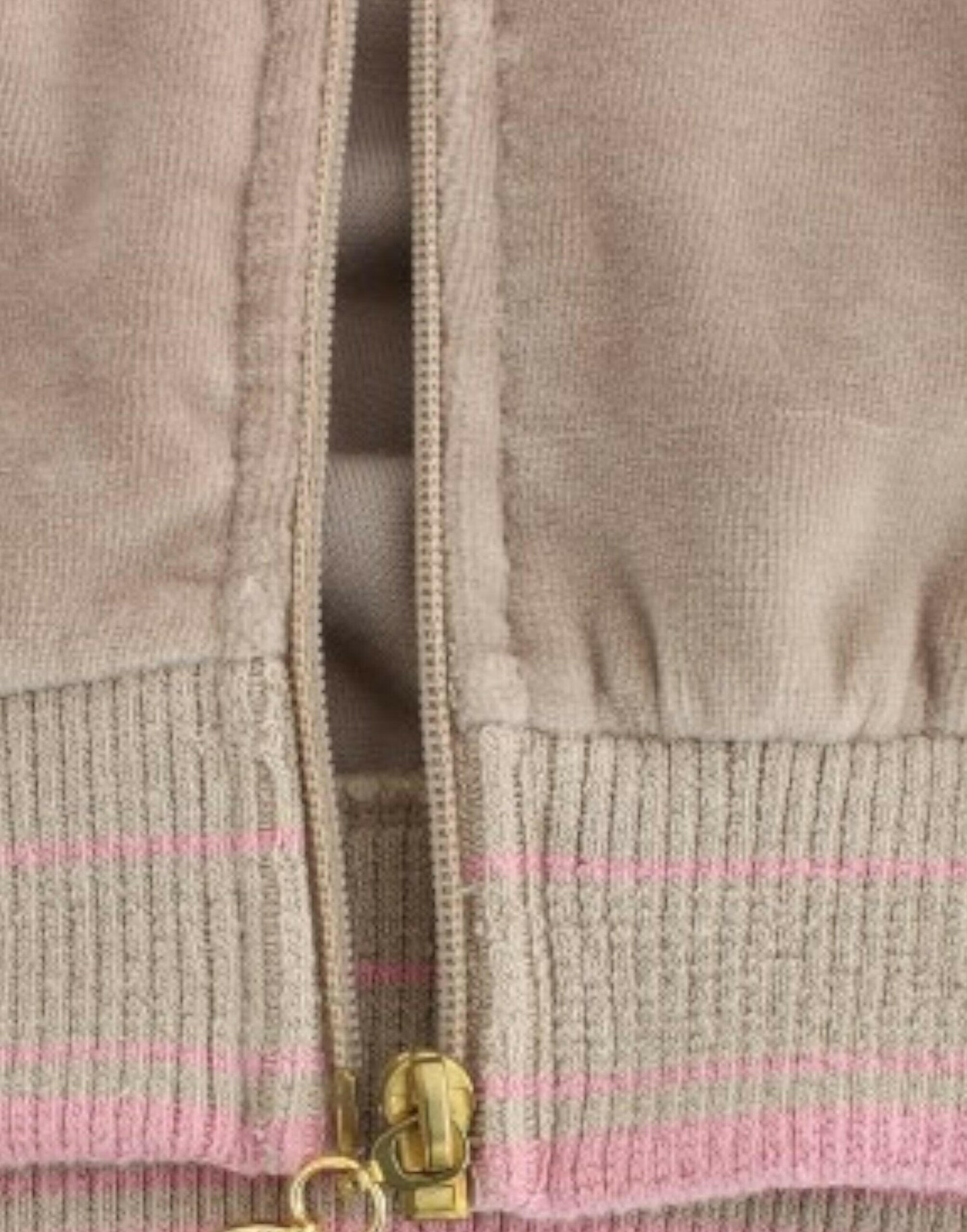 Cavalli Beige velvet zipup sweater -   -  Cavalli.
