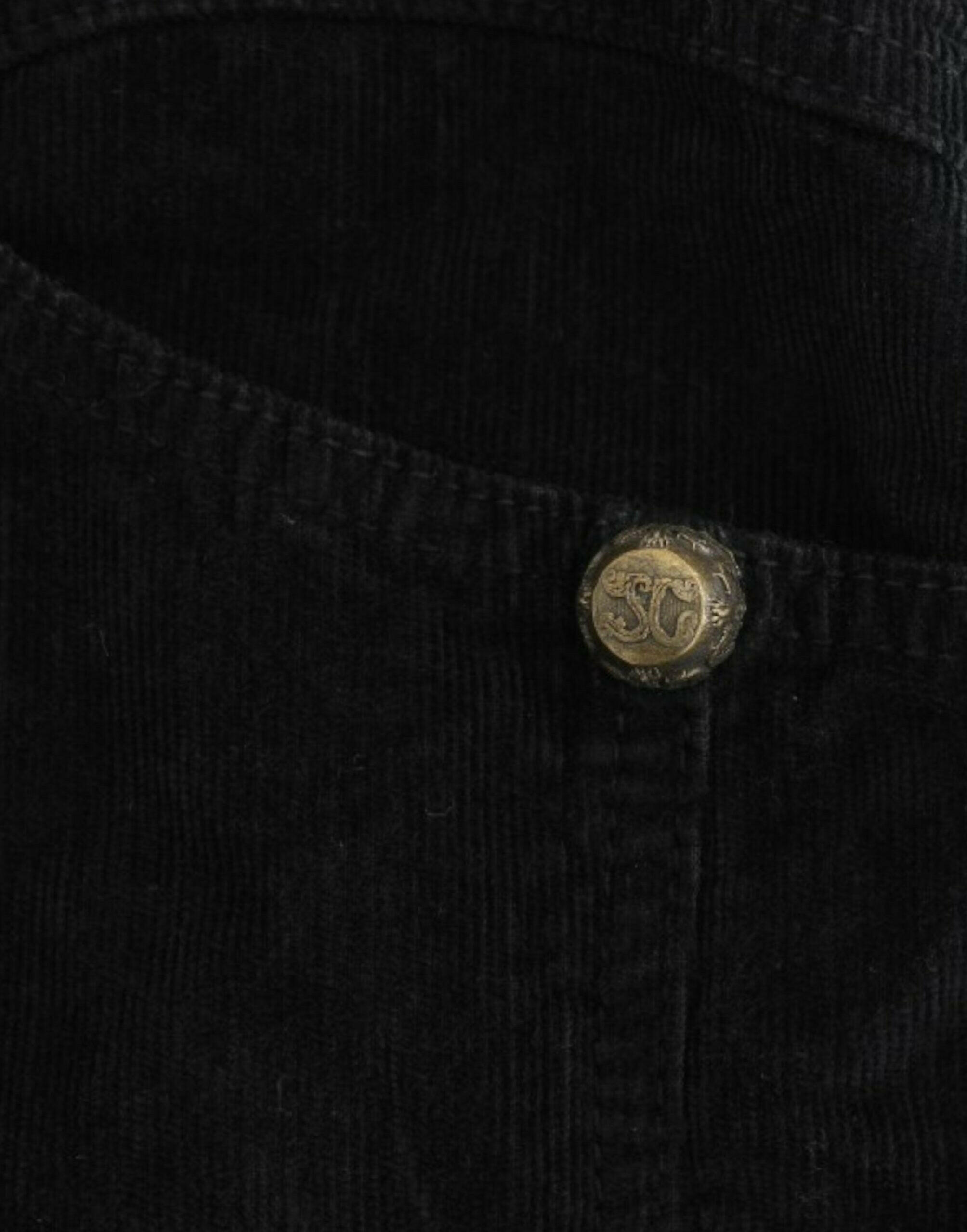 Cavalli Black Corduroy Pencil Skirt -   -  Cavalli.