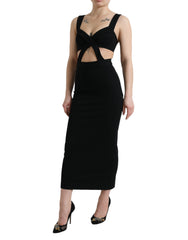 Dolce & Gabbana Black Cut Out Sleeveless Bodycon Midi Dress -   -  Dolce & Gabbana.