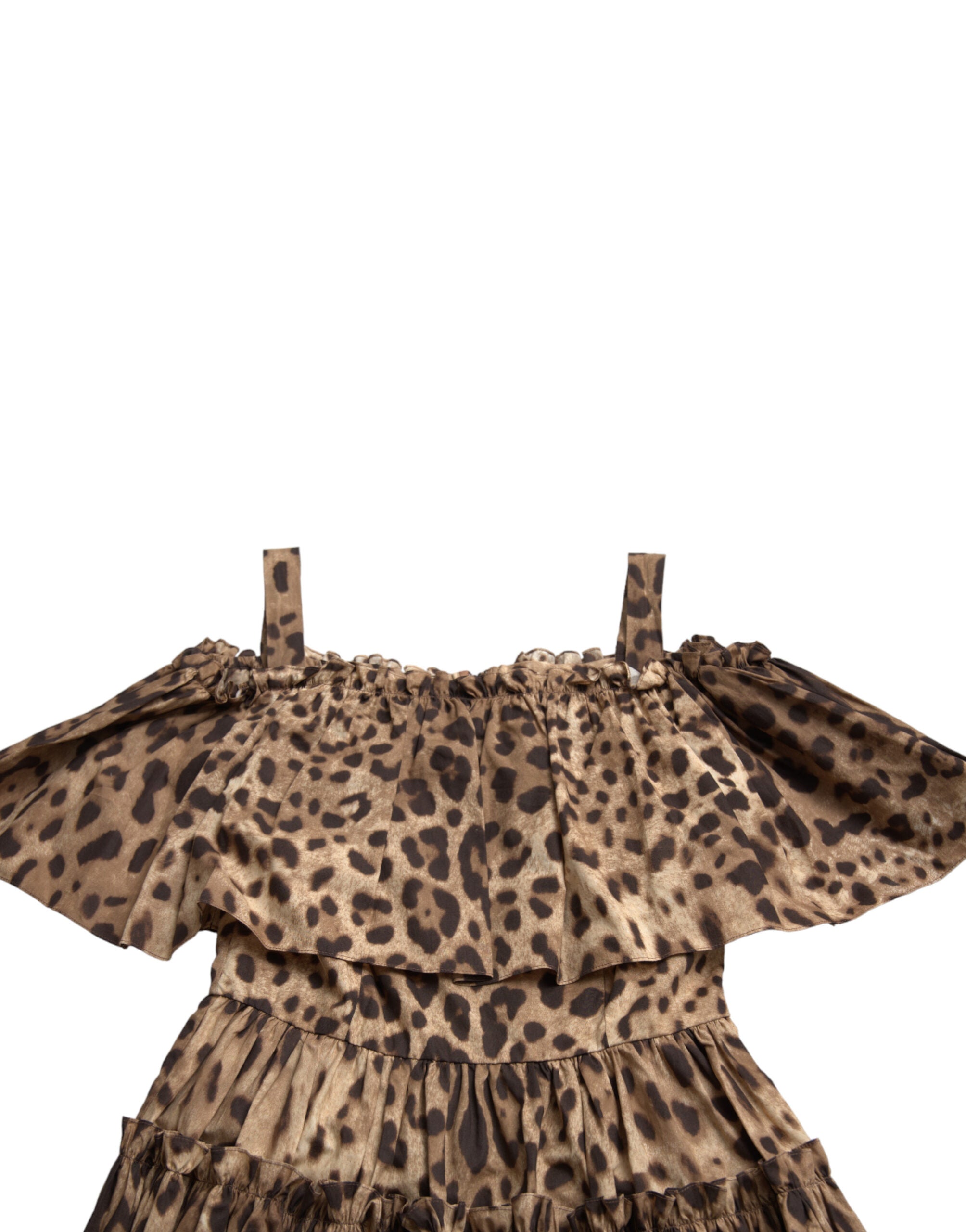 Dolce & Gabbana Brown Leopard Print Sleeveless A-line Dress -   -  Dolce & Gabbana.