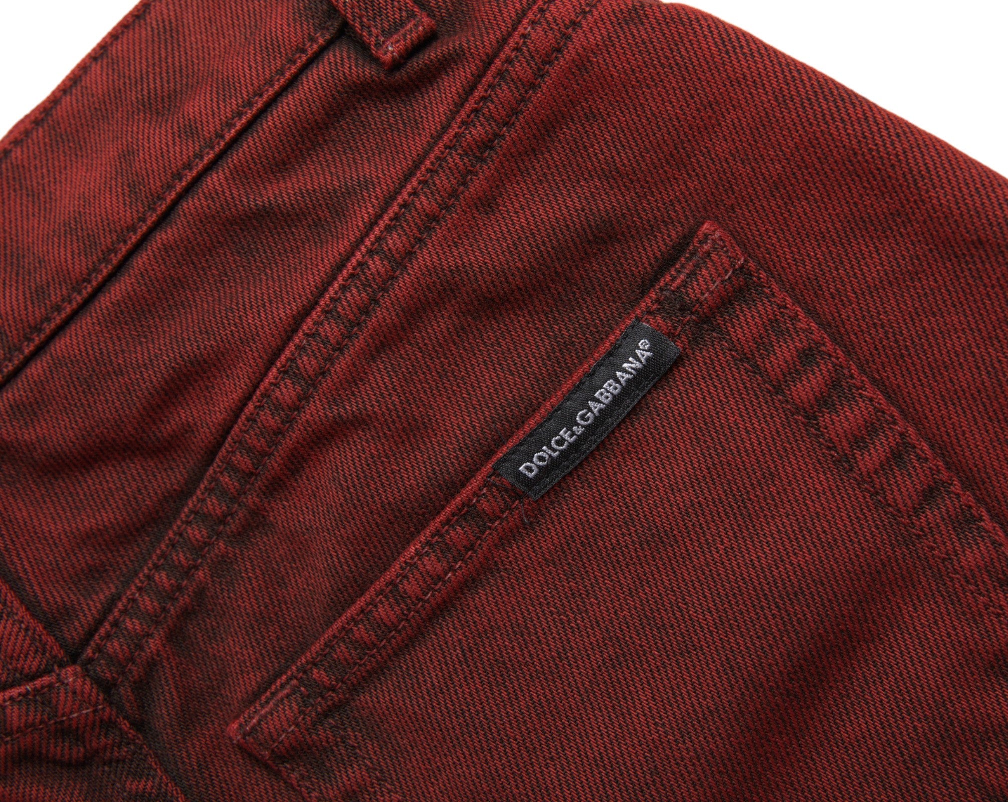 Dolce & Gabbana Red Stretch High Waist Denim Hot Pants Shorts -   -  Dolce & Gabbana.