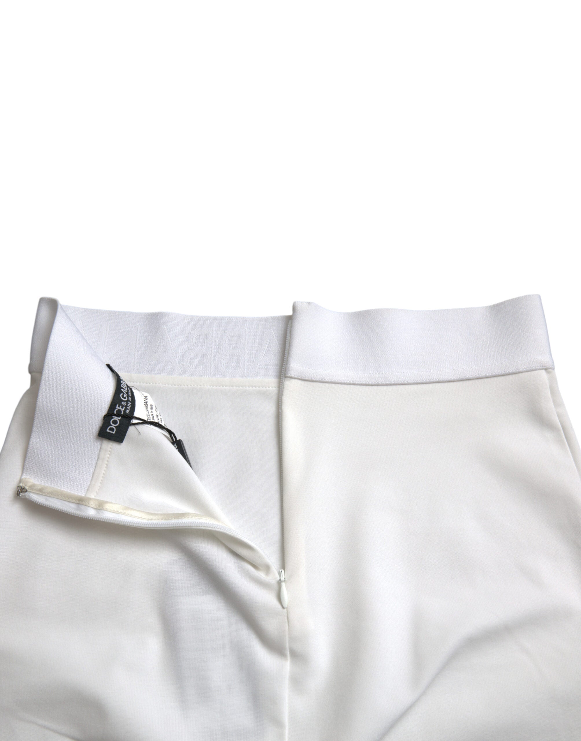 Dolce & Gabbana White Viscose High Waist Pencil Cut Mini Skirt -   -  Dolce & Gabbana.