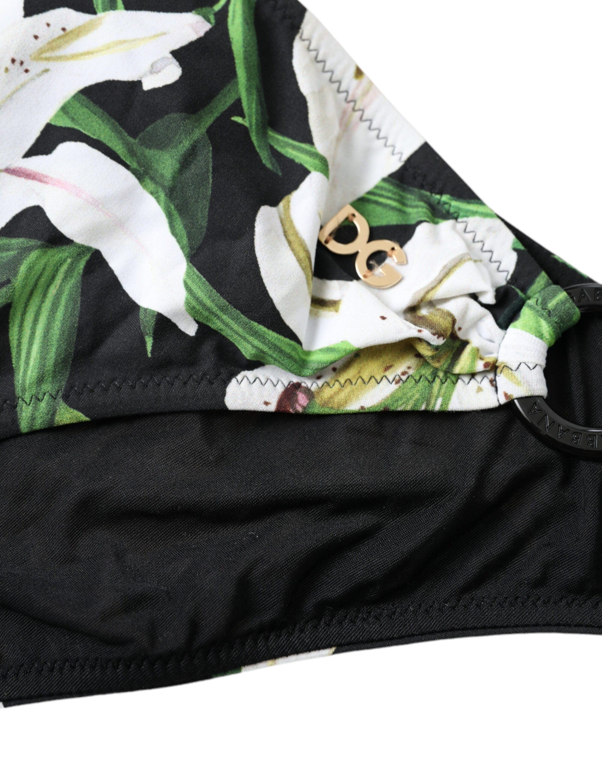 Dolce & Gabbana Black Lily Print Swimwear Bottom Beachwear Bikini -   -  Dolce & Gabbana.