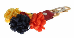 Dolce & Gabbana Gold Yellow Raffia Leather Clasp Finder Chain Keyring -   -  Dolce & Gabbana.