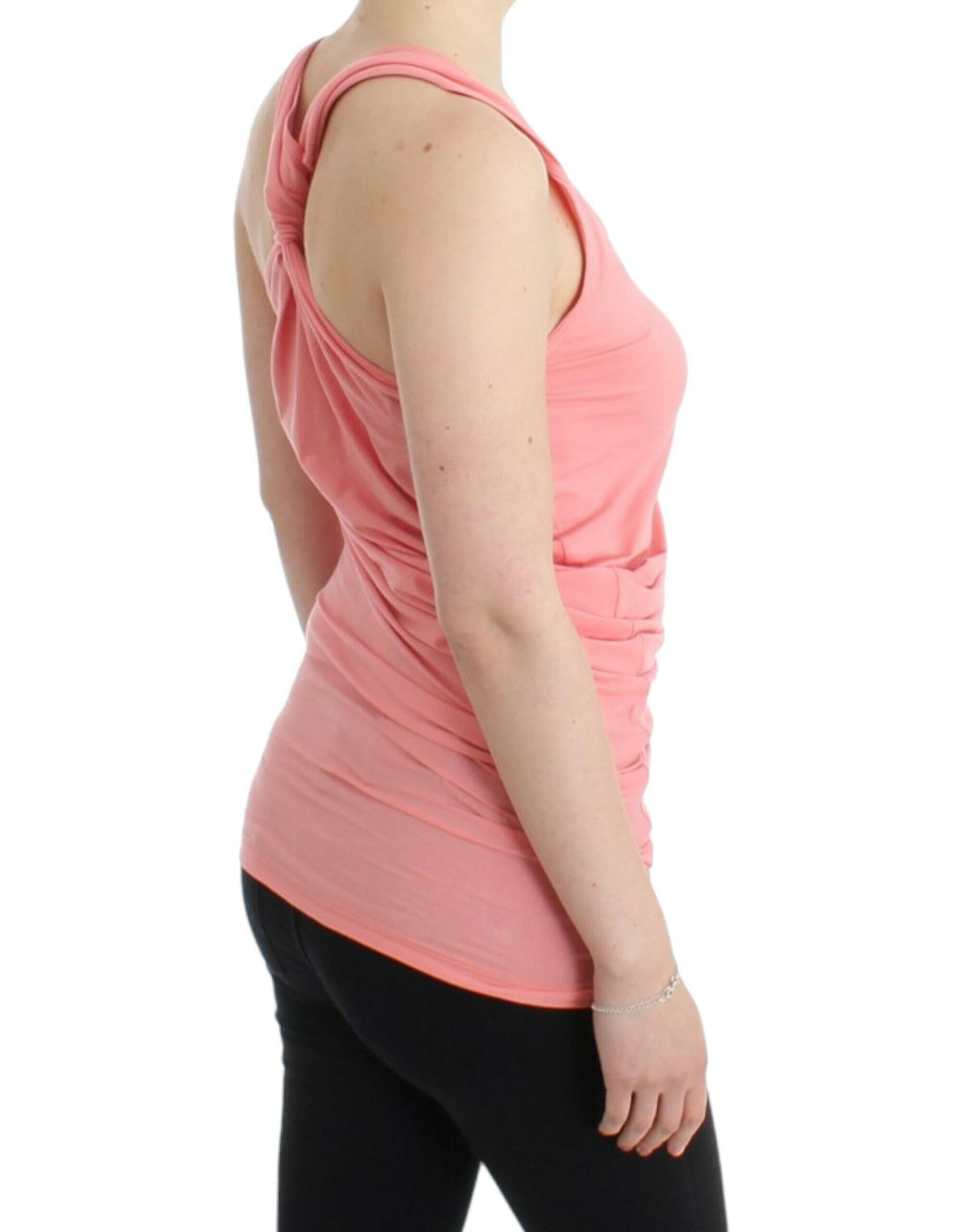 Cavalli Pink cotton tank top -   -  Cavalli.