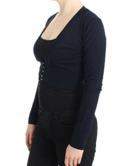 Cavalli Blue cropped wool cardigan -   -  Cavalli.