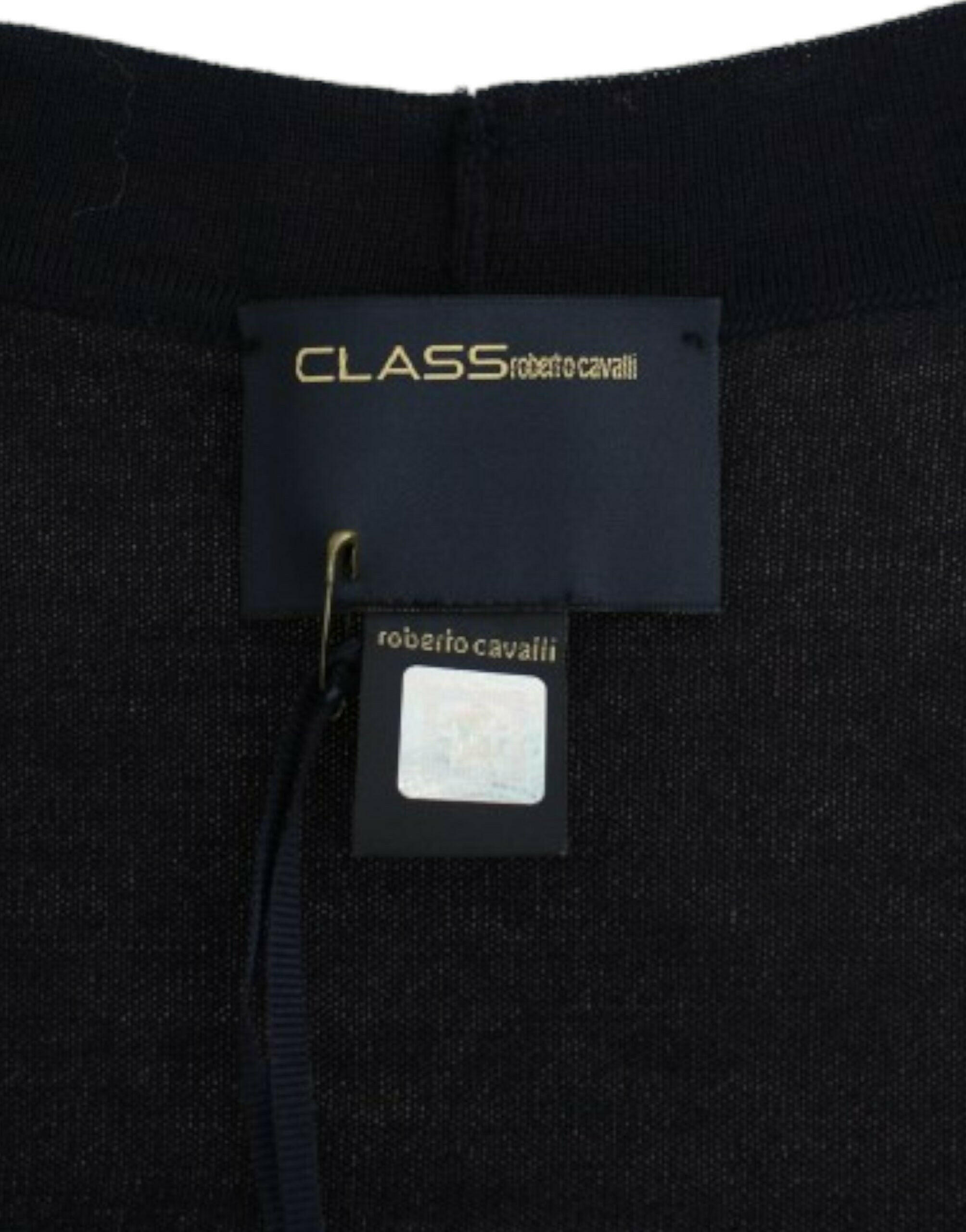 Cavalli Blue cropped wool cardigan -   -  Cavalli.