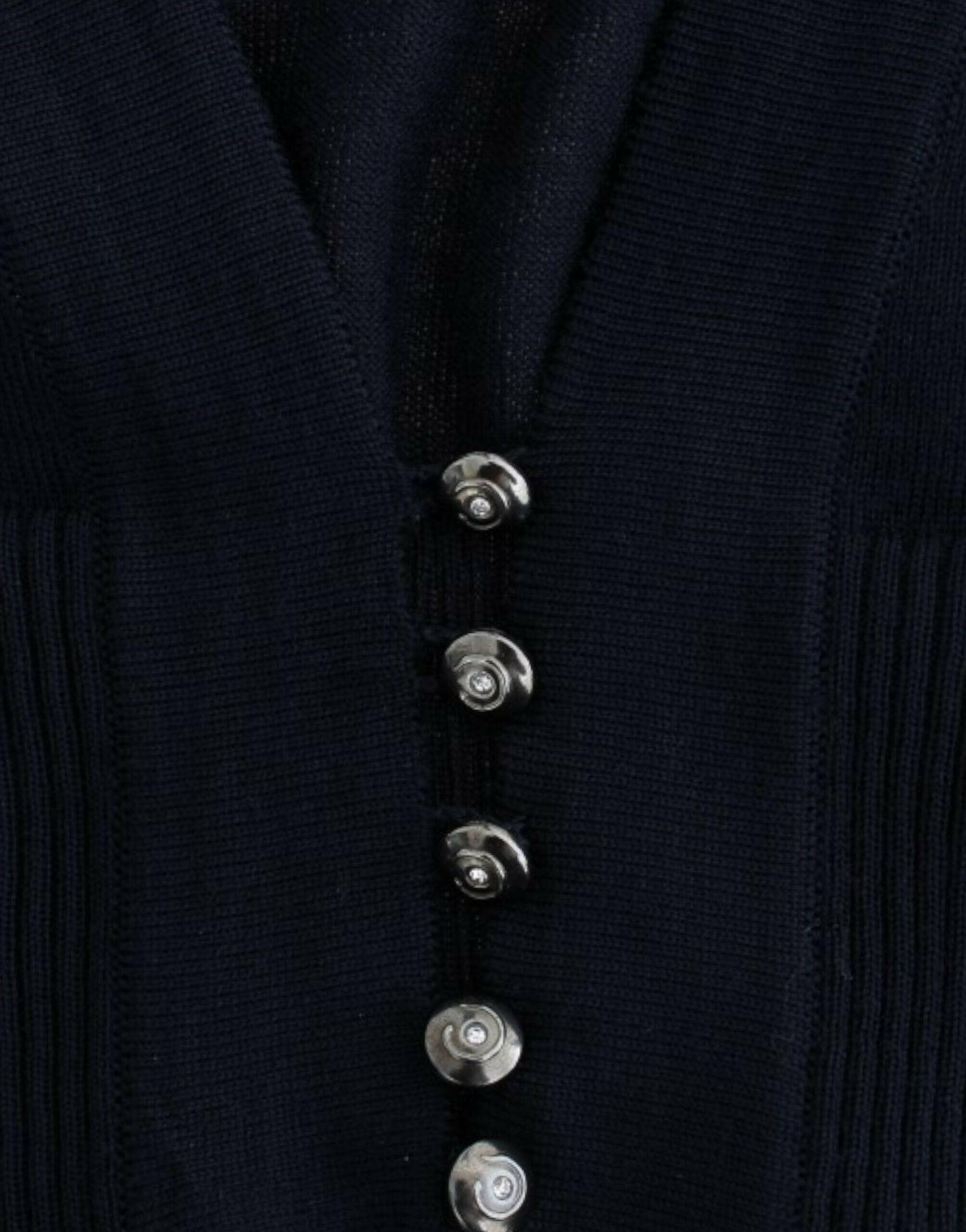 Cavalli Blue cropped wool cardigan -   -  Cavalli.