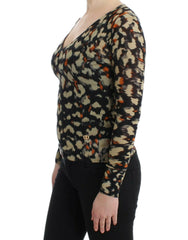 Cavalli Multicolor v-neck wool jumper -   -  Cavalli.